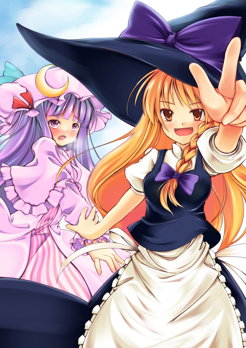 kirisame marisa, patchouli knowledge, and ingrid (touhou) drawn by yako