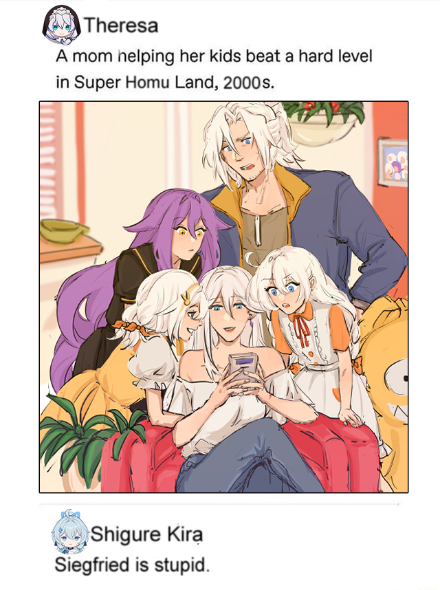 kiana kaslana, theresa apocalypse, homu, durandal, sirin, and 3 more (honkai and 1 more) drawn by cellysticks