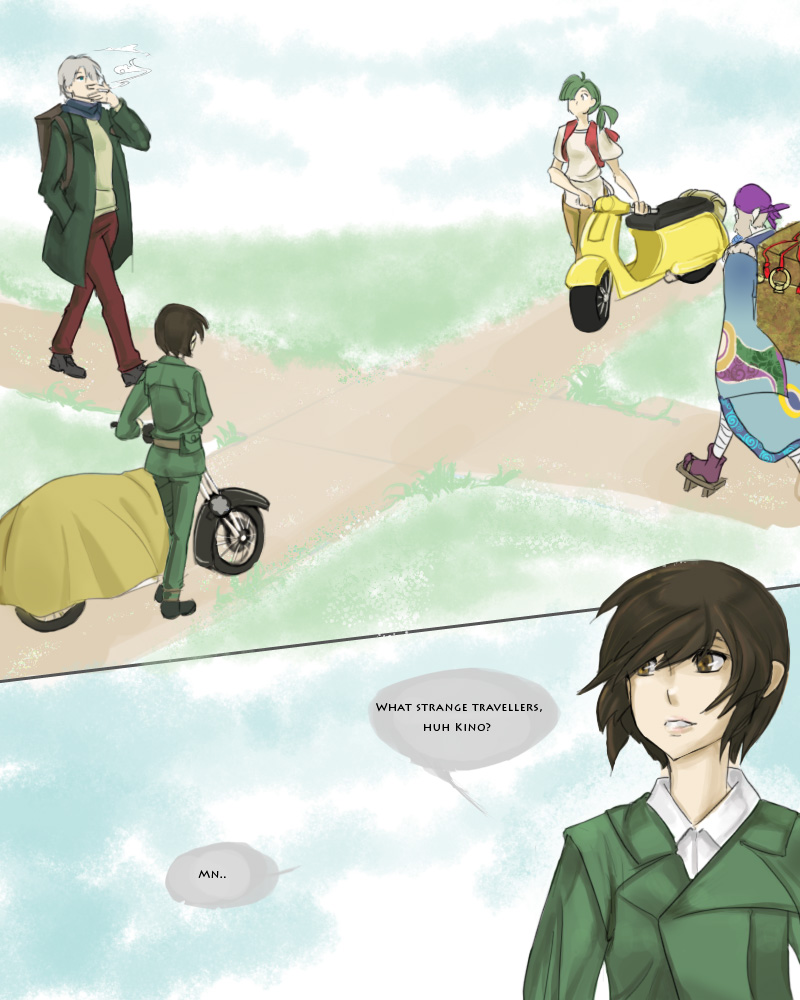 kino, ginko, kusuriuri, hatsuseno alpha, and hermes (kino no tabi and 5 more)