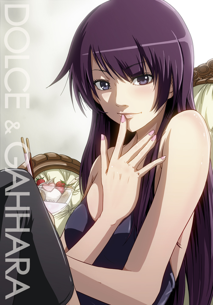 senjougahara hitagi (monogatari and 1 more) drawn by no10