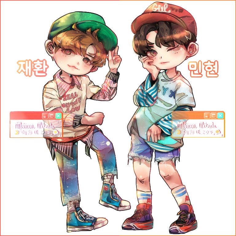 jeon jae-hwan and hwang min-hyun (real life and 4 more) drawn by maewenmitzuki