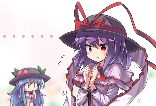 hinanawi tenshi and nagae iku (touhou) drawn by ryogo