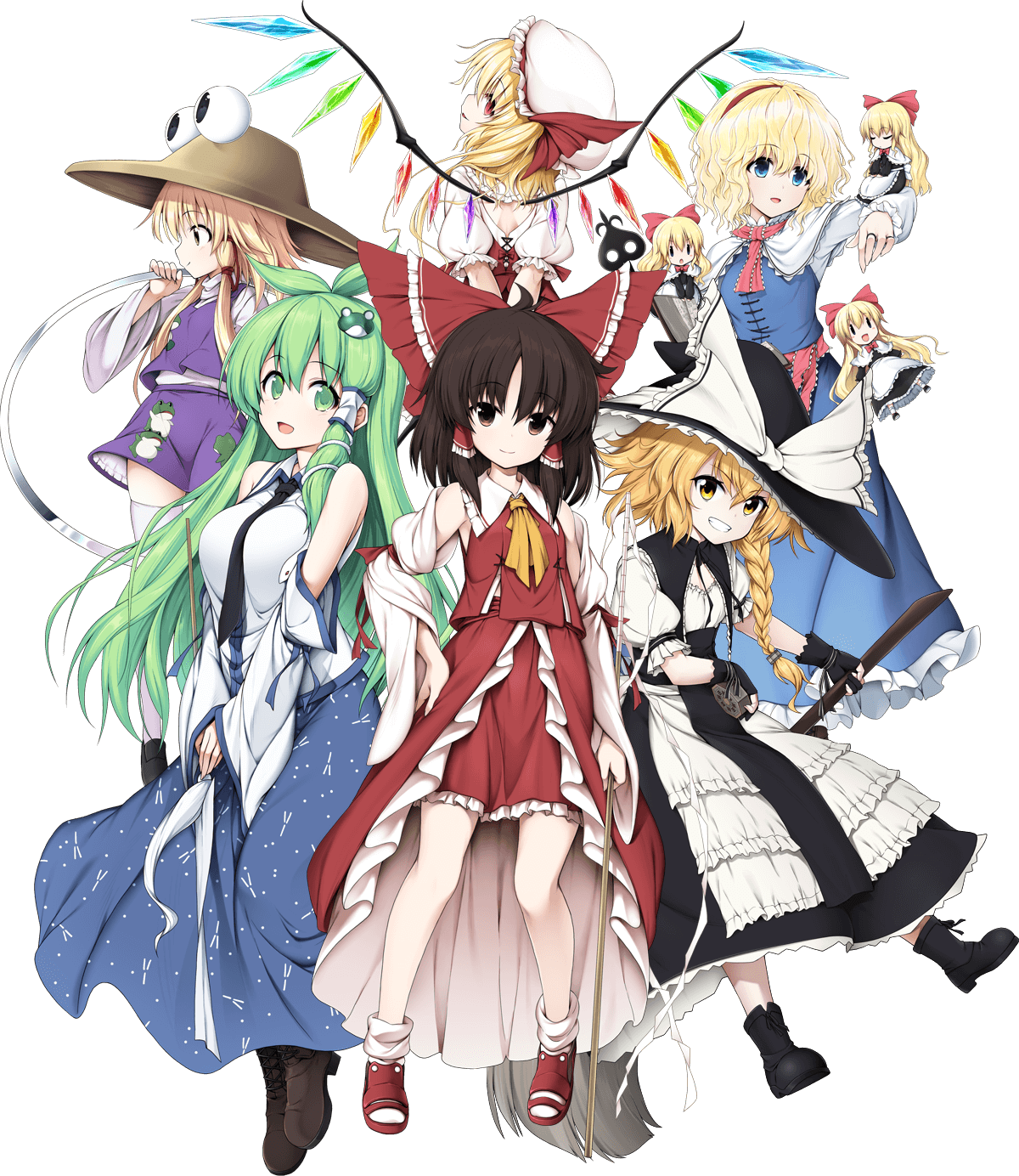 Hakurei Reimu Kirisame Marisa Flandre Scarlet Alice Margatroid Kochiya Sanae And 3 More Touhou Drawn By Aqua Lia Danbooru Hakurei Reimu Kirisame Marisa Flandre Scarlet Alice Margatroid Kochiya Sanae And 3 More Touhou Drawn By Aqua Lia Danbooru