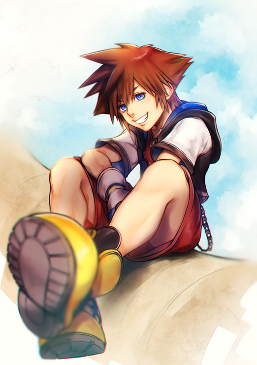 sora (kingdom hearts and 1 more) drawn by mim_(mimya0600)
