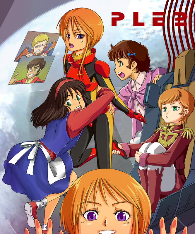 puru two, elpeo puru, mineva lao zabi, judau ashta, leina ashta, and 2 more (gundam and 1 more) drawn by ezu