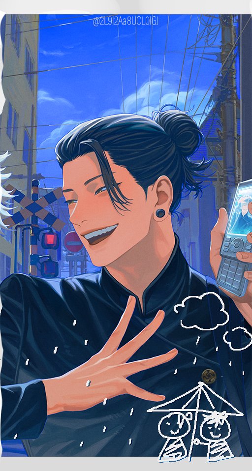 gojou satoru and getou suguru (jujutsu kaisen) drawn by blackbox_(blackbox9158)