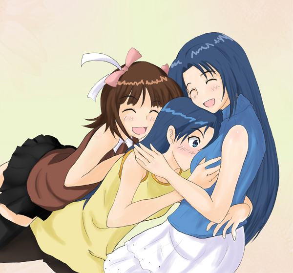 kisaragi chihaya, amami haruka, and miura azusa (idolmaster and 1 more) drawn by willwind30