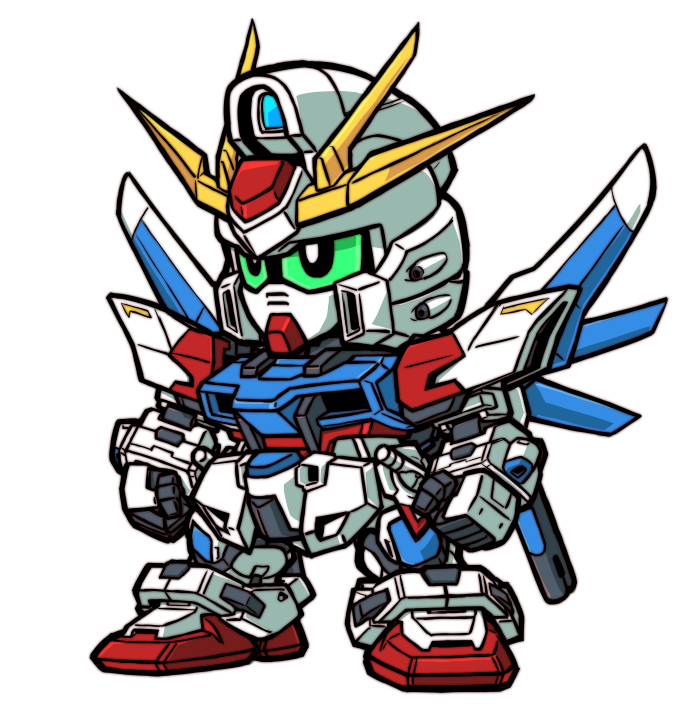build strike gundam and build strike gundam full package (gundam and 2 more) drawn by yk-ts