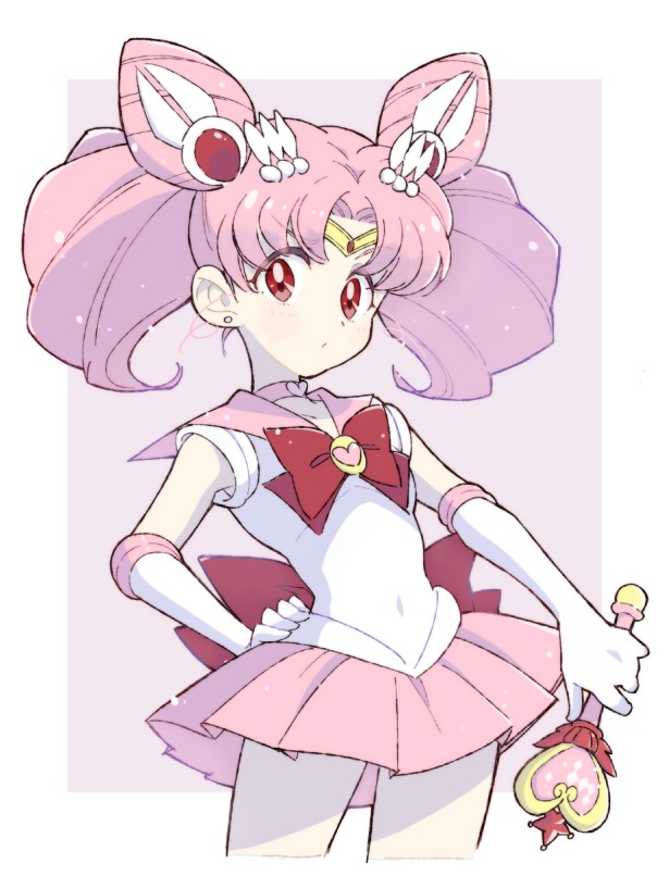 chibi usa and sailor chibi moon (bishoujo senshi sailor moon) drawn by chiekoro_(mechamaru)