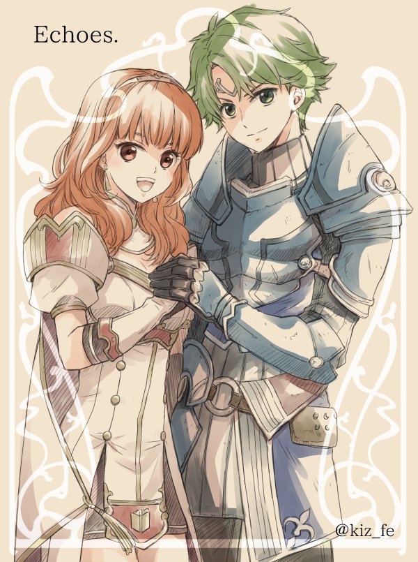 celica and alm (fire emblem and 1 more) drawn by kizuki_miki