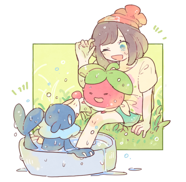 selene, popplio, and bounsweet (pokemon and 1 more) drawn by katiko