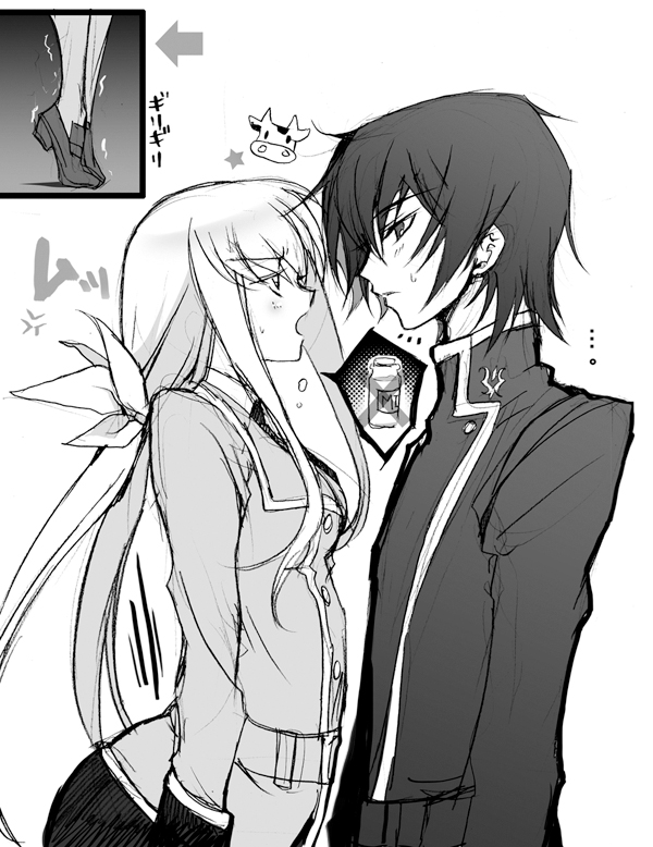 c.c. and lelouch vi britannia (code geass) drawn by creayus