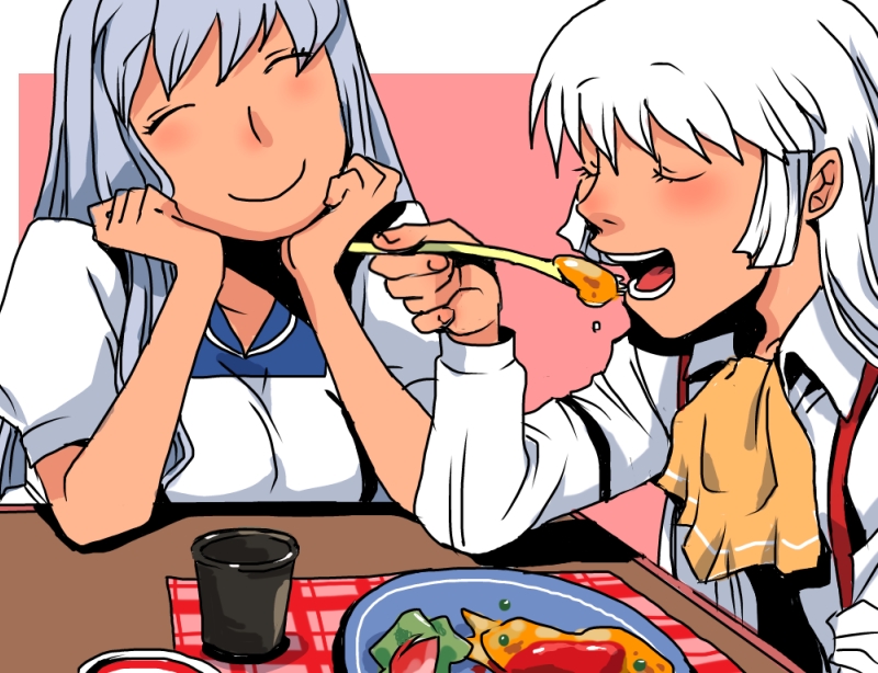 fujiwara no mokou and kamishirasawa keine (touhou) drawn by onikobe_rin