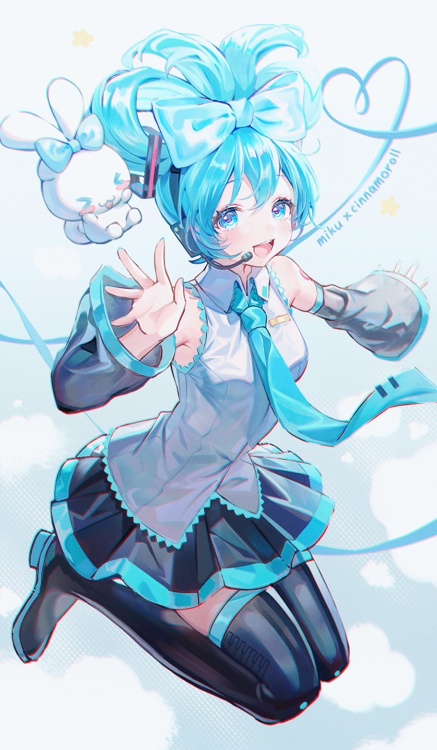 hatsune miku, cinnamoroll, and cinnamiku (vocaloid and 2 more) drawn by weizhi