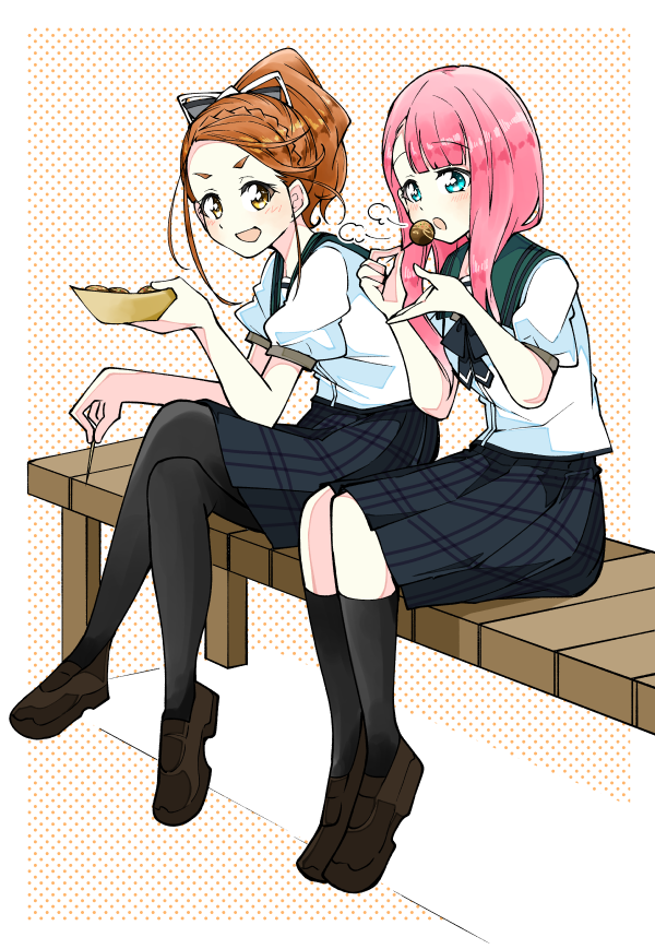 kamiki mikami and kono miyako (22/7) drawn by trefle_r