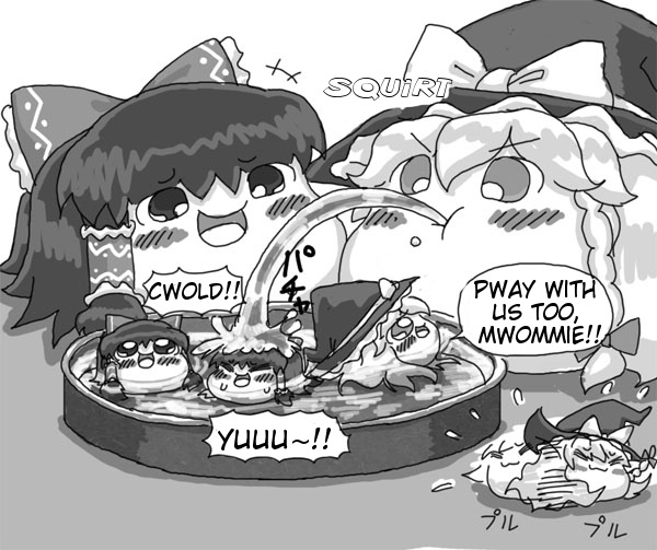 hakurei reimu and kirisame marisa (touhou) drawn by clammbon