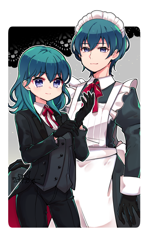 female byleth and male byleth (fire emblem and 1 more) drawn by kona_sleipnir