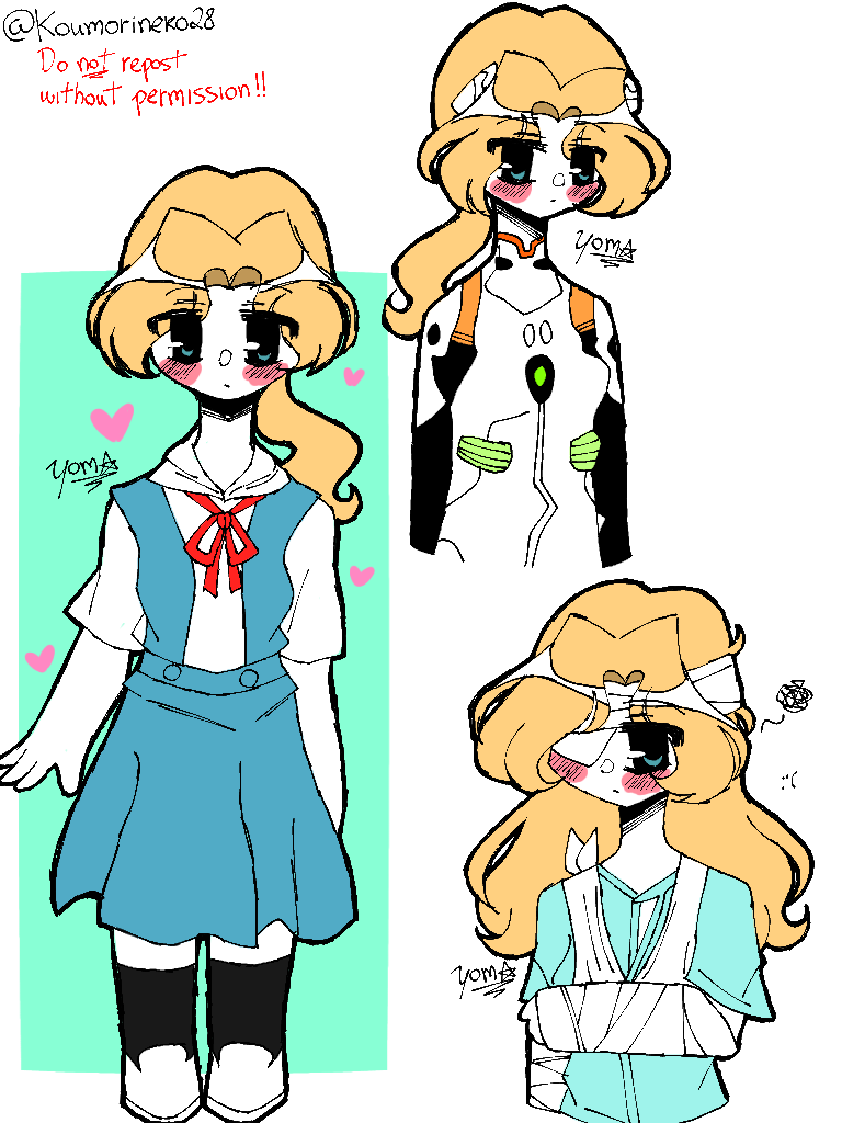 ayanami rei and kim wexler (neon genesis evangelion and 2 more) drawn by yoma_(koumorineko28)