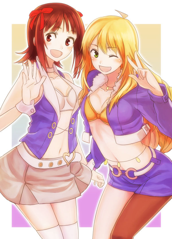 hoshii miki and amami haruka (idolmaster) drawn by akai_kagerou
