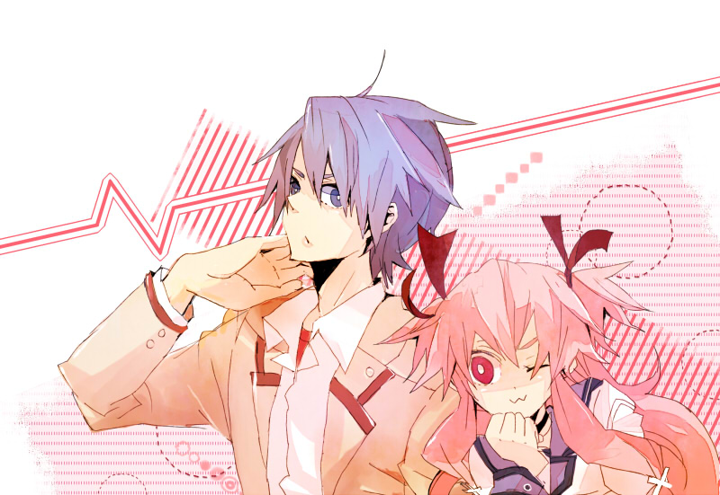 yui and hinata hideki (angel beats!) drawn by m_(pixiv557100)
