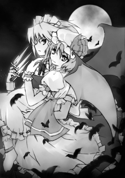 remilia scarlet and izayoi sakuya (touhou) drawn by kurudaz