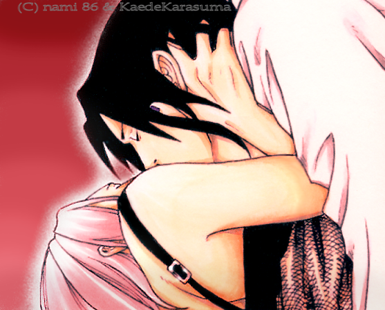 haruno sakura and uchiha sasuke (naruto and 1 more) drawn by kaedekarasuma and nami64