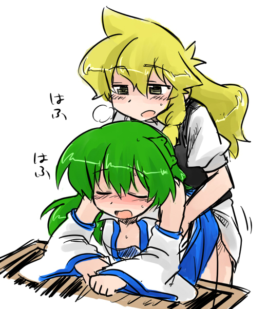 kirisame marisa and kochiya sanae (touhou) drawn by seme_&_mayo