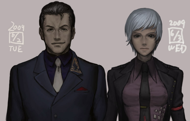 ushiromiya kyrie and ushiromiya rudolf (umineko no naku koro ni) drawn by ikeda_(cpt)