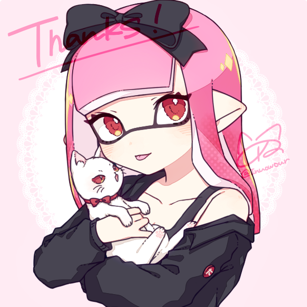 inkling player character and inkling girl (splatoon) drawn by inuowour