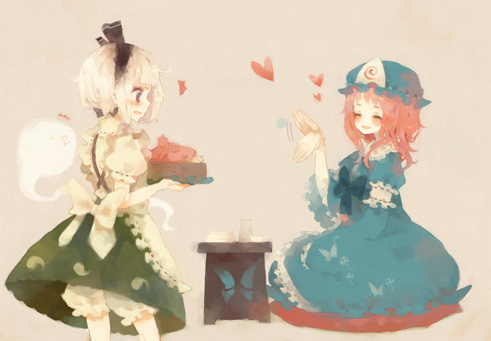 konpaku youmu and saigyouji yuyuko (touhou) drawn by wakatsuki_(etoiles)