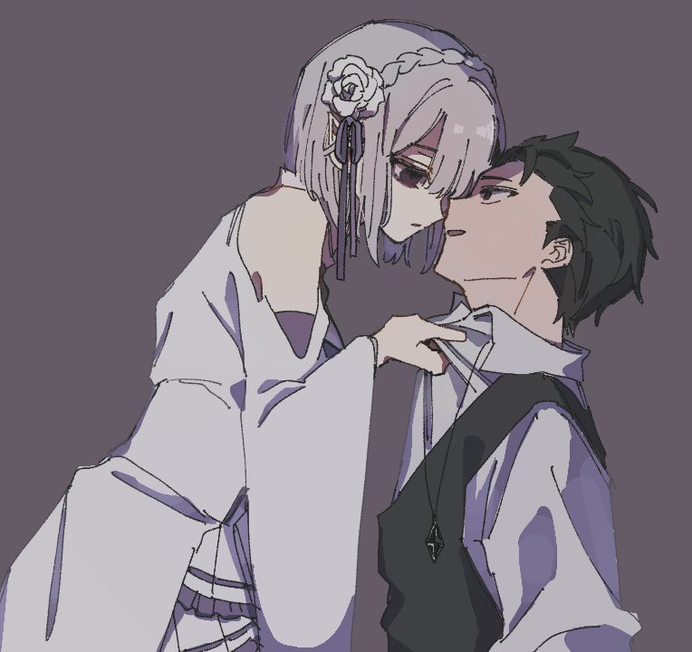 emilia and natsuki subaru (re:zero kara hajimeru isekai seikatsu and 1 more) drawn by imagine83