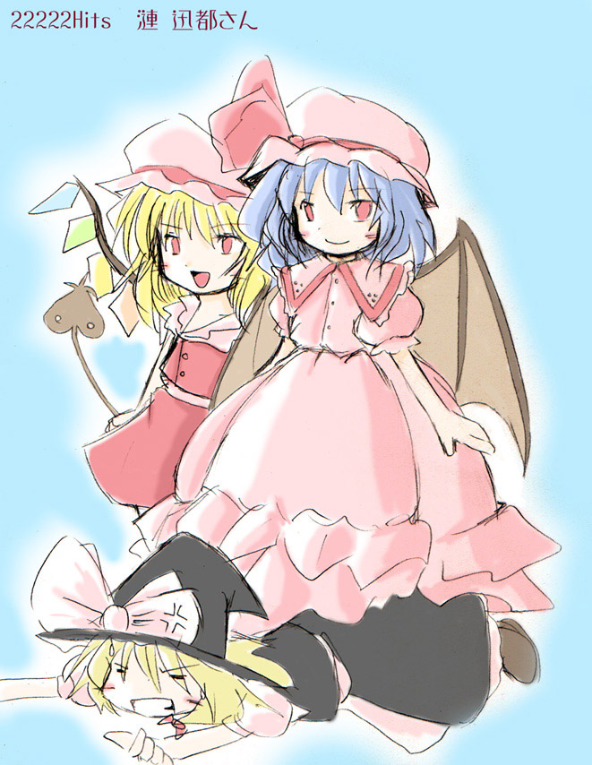 kirisame marisa, remilia scarlet, and flandre scarlet (touhou) drawn by 216