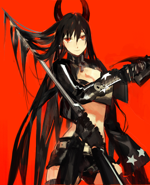 black gold saw (black rock shooter) drawn by starshadowmagician