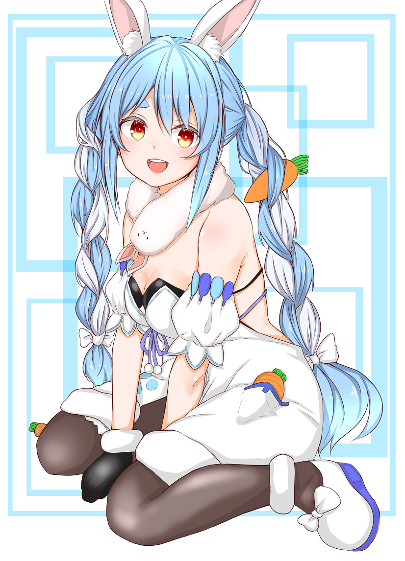 usada pekora and don-chan (hololive) drawn by kokechan