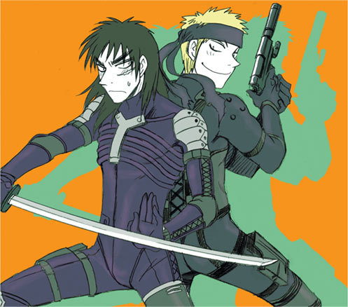 itou kaiji, solid snake, raiden, and sahara makoto (metal gear and 2 more)