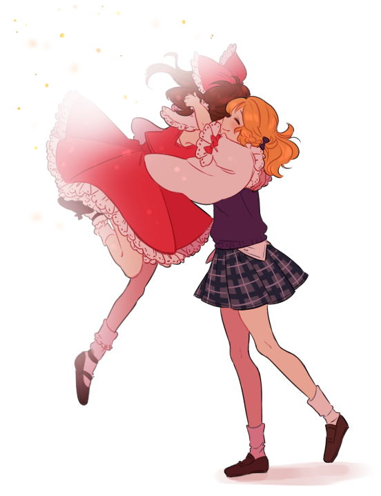 hakurei reimu and kirisame marisa (touhou) drawn by nekolina