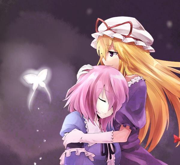 yakumo yukari and saigyouji yuyuko (touhou) drawn by kiji_(manekinuko-tei)
