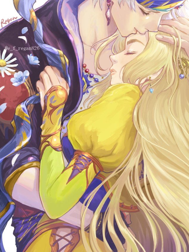 celes chere and locke cole (final fantasy and 1 more) drawn by regan_(hatsumi)