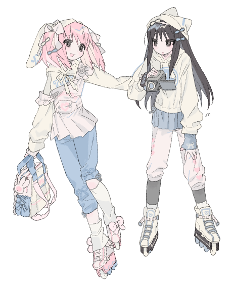 akemi homura and kaname madoka (mahou shoujo madoka magica) drawn by u_emper