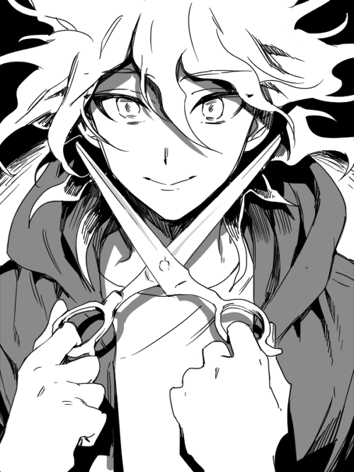 komaeda nagito (danganronpa and 1 more) drawn by uurin