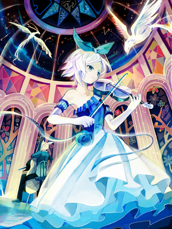 kagamine rin and kagamine len (vocaloid) drawn by bibinko