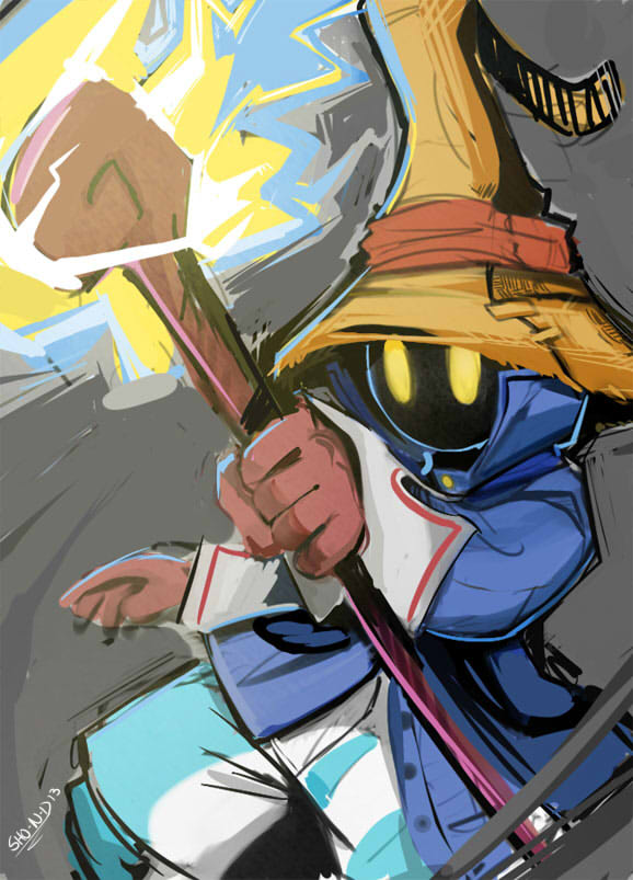 black mage and vivi ornitier (final fantasy and 1 more) drawn by sho-n-d