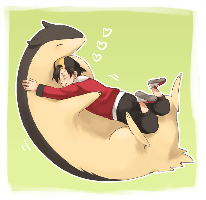 ethan and typhlosion (pokemon and 1 more) drawn by kuruma_(rk)