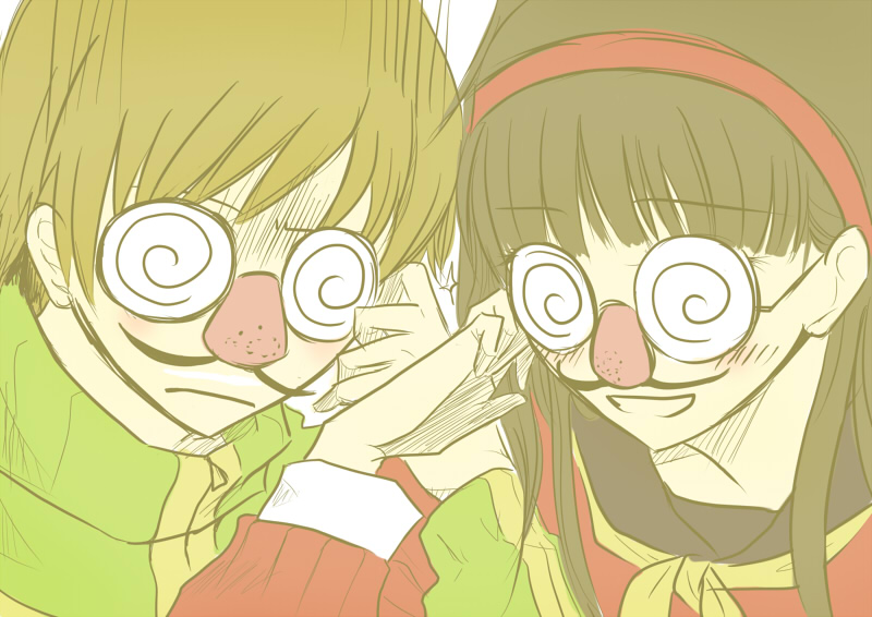 satonaka chie and amagi yukiko (persona and 1 more)