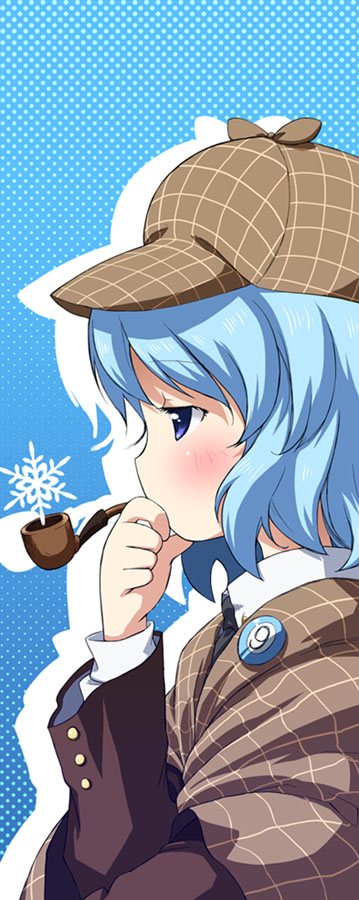 cirno and sherlock holmes (touhou and 1 more) drawn by joey_hanma