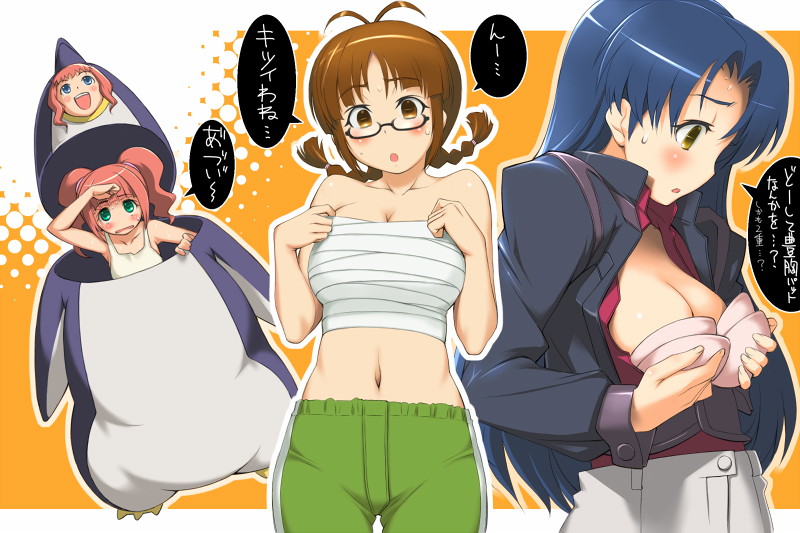 kisaragi chihaya, takatsuki yayoi, and akizuki ritsuko (idolmaster and 1 more) drawn by seki_suzume