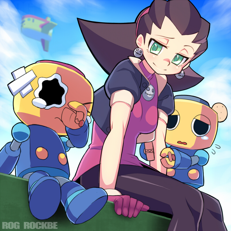 tron bonne and servbot (mega man and 1 more) drawn by rog_rockbe
