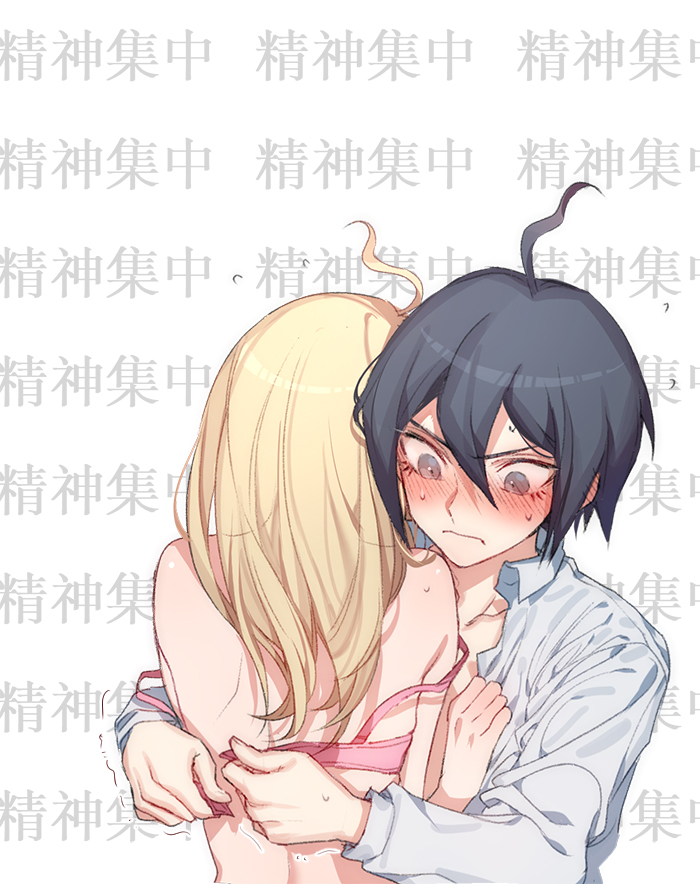 saihara shuichi and akamatsu kaede (danganronpa and 1 more) drawn by zuizi