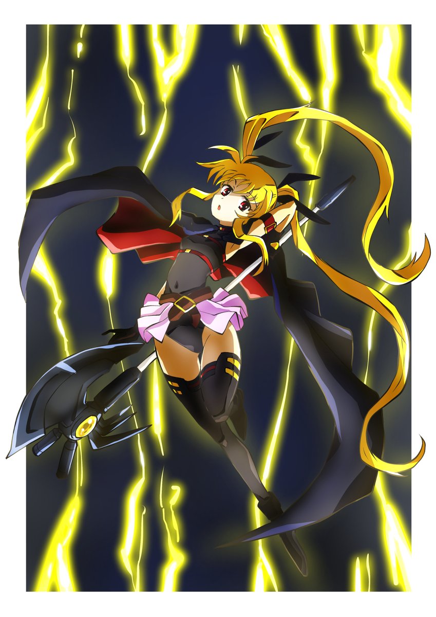 fate testarossa and bardiche (lyrical nanoha and 2 more) drawn by taiga_hiroyuki