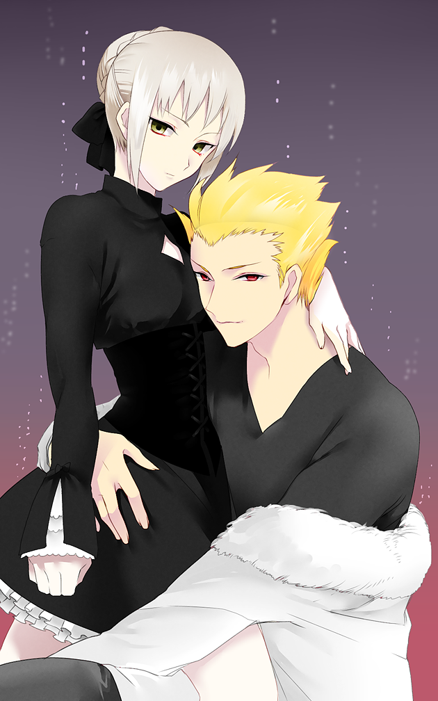 artoria pendragon, saber, saber alter, and gilgamesh (fate and 2 more) drawn by saifu_(sisutakh)